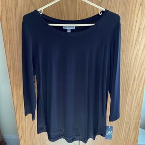 JM Collection Black Blouse New With Tags
